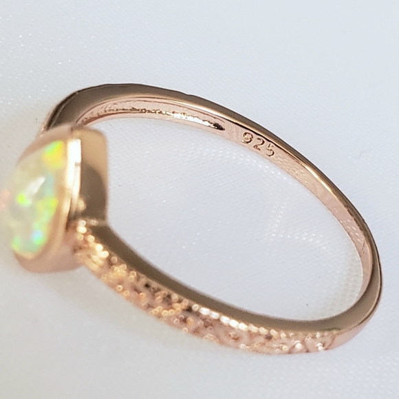 18k Over Sterling Opal Ring - Picture 6 of 8